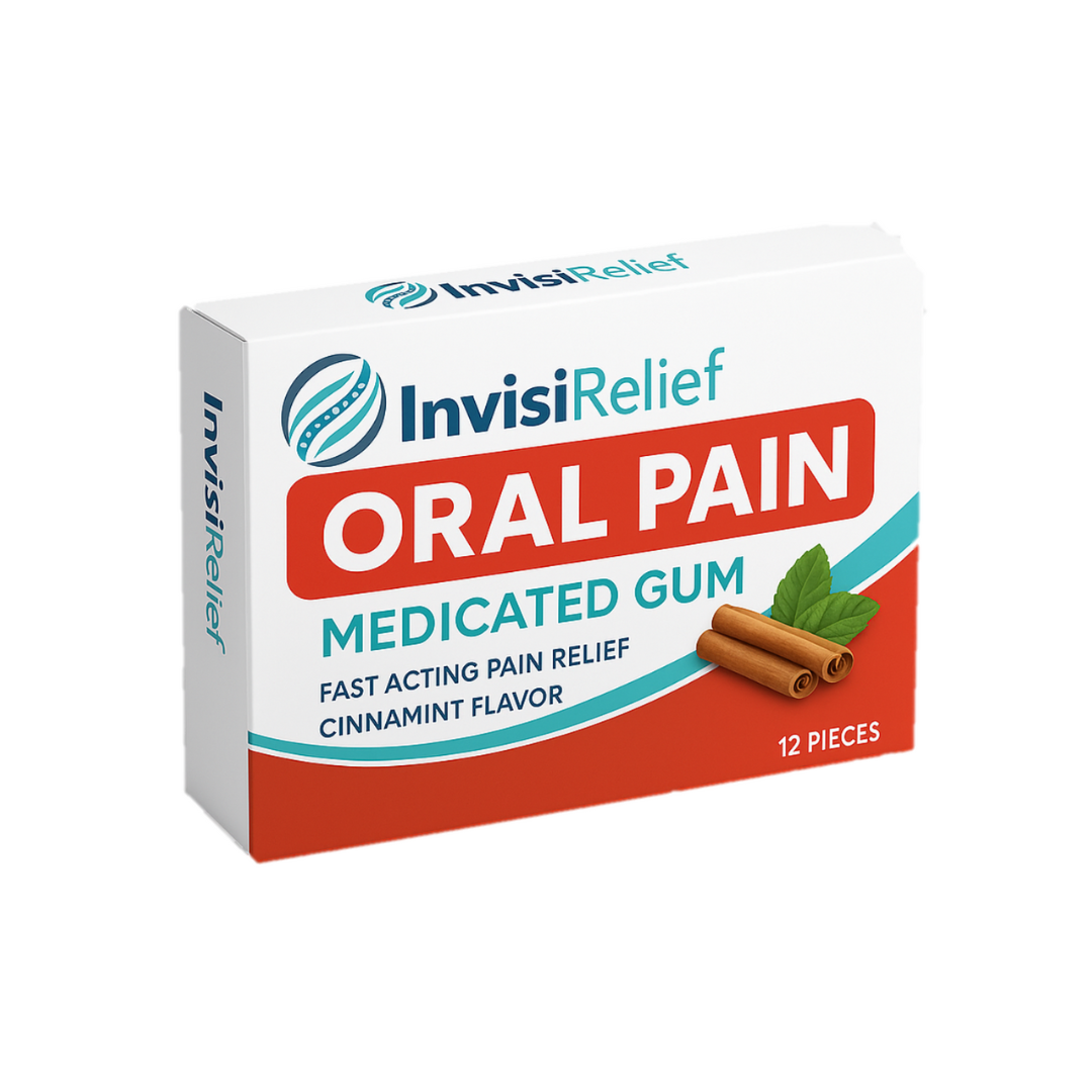 InvisiRelief™ Oral Pain Medicated Gum - Fast Acting Pain Relief
